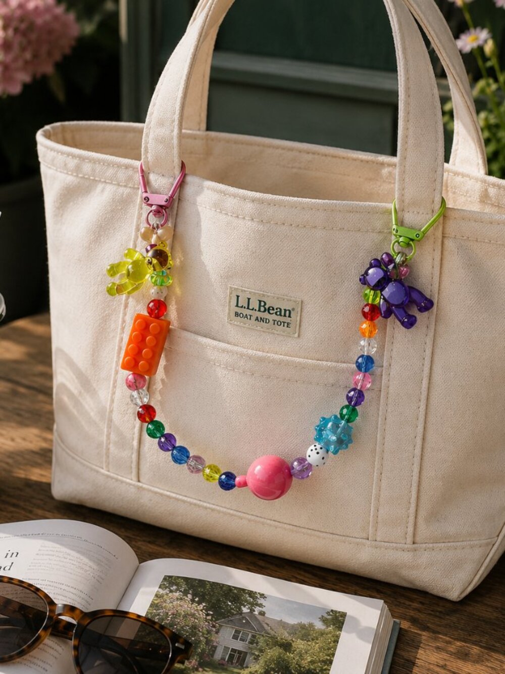 Handmade Beaded Bag Charm: Colorful Purse Accessory